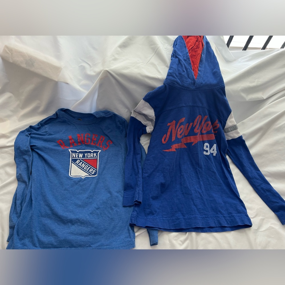 NY rangers boys long sleeve shirts size large